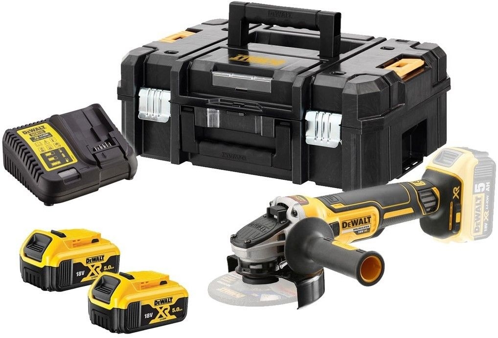 DeWALT DCG405P2-QW Meuleuse d'angle sans fil XR 125 mm 18V 5.0 Ah dans TSTAK