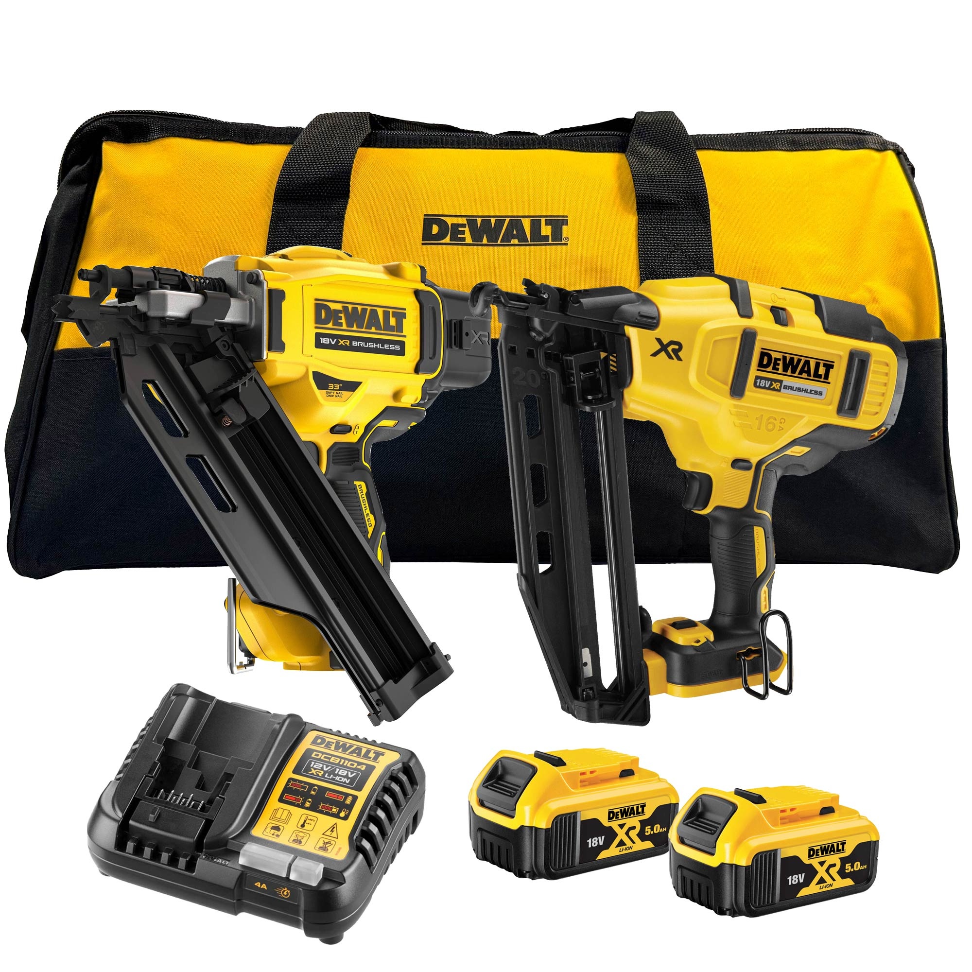 DeWalt DCK246P2-QW 18V XR tacker twin kit - DCN930 + DCN660 - 2 x 5Ah in bag
