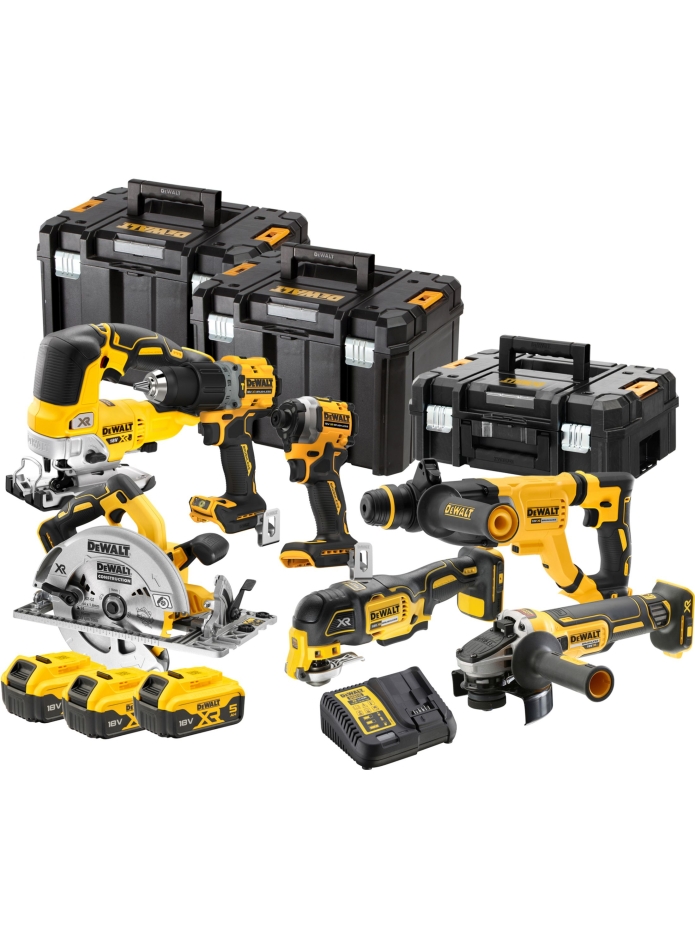 DeWALT DCK706P3T-QW Combopack 7 pièces XR 18 Volt 5.0 Ah Li-Ion incl. 3 batteries