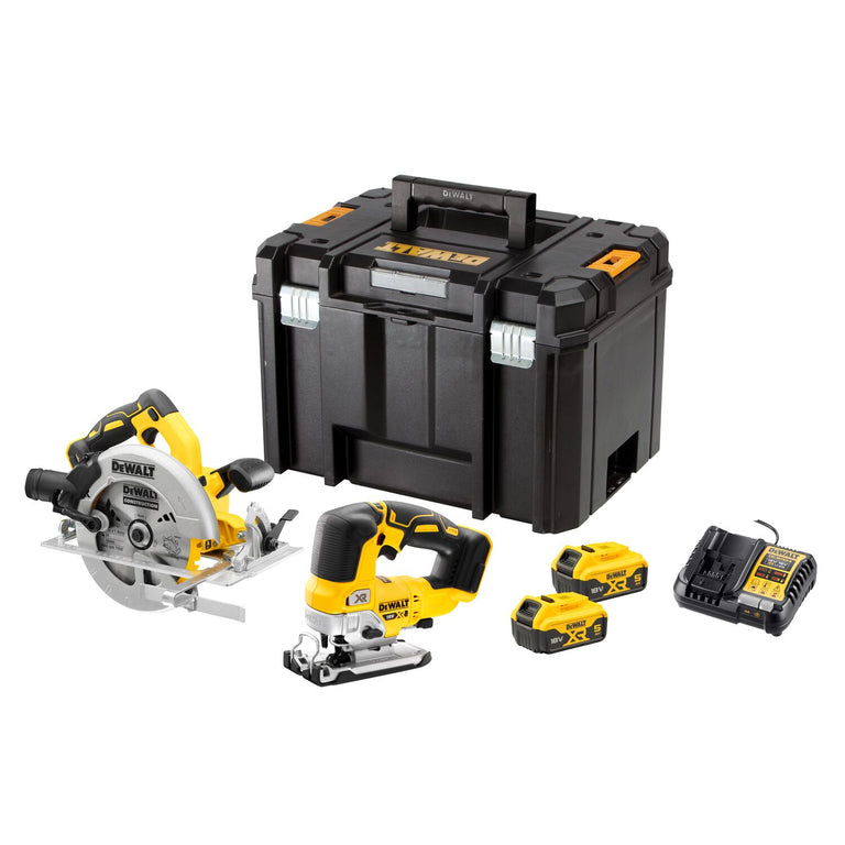 DeWALT DCK2012P2T-QW 18V XR Saw twin kit - DCS570+DCS334 - 2 x 5Ah en TSTAK