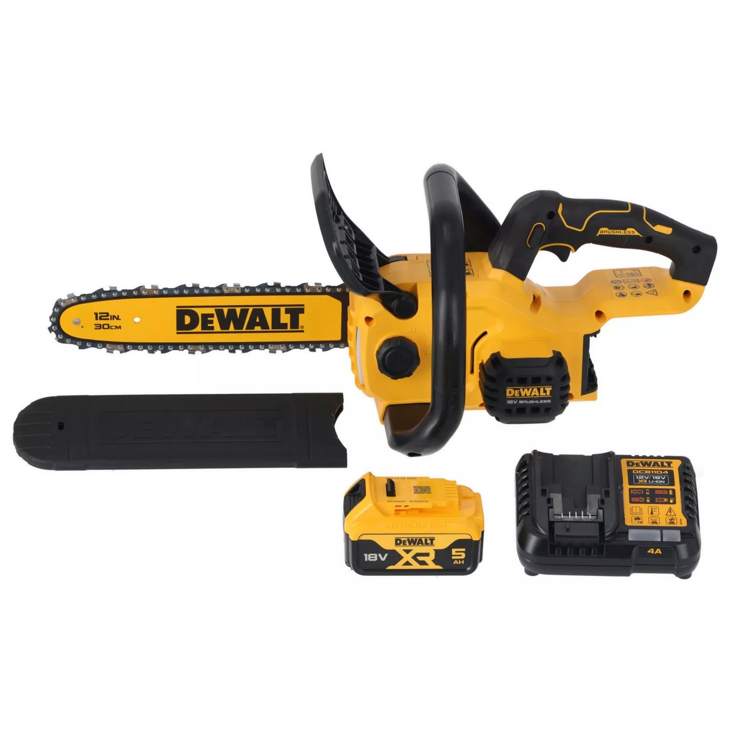DeWalt DCMCS565P1-QW Tronçonneuse compacte Accu 30cm 18V XR Brushless 1x 5.0Ah et chargeur dans la boîte