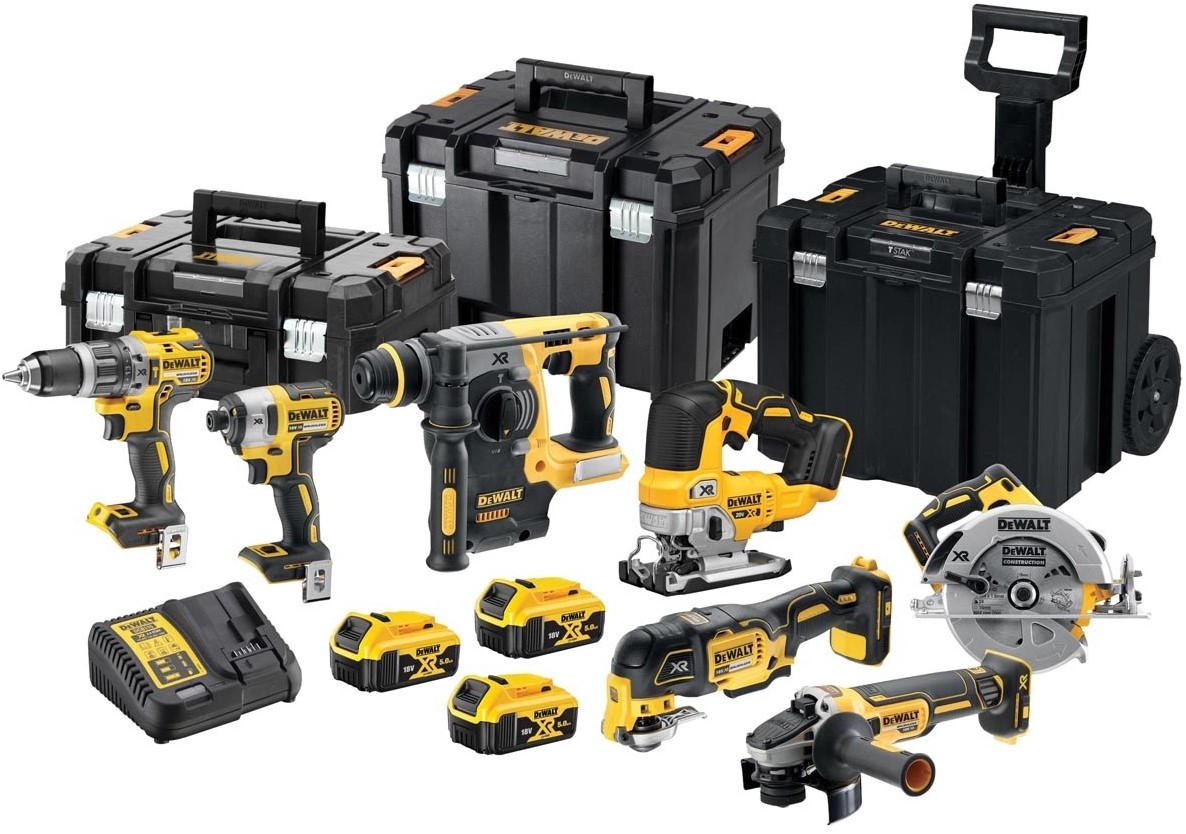 DeWALT DCK755P3T-QW Combopack 7 pièces XR 18 Volt 5.0 Ah Li-Ion incl. 3 batteries