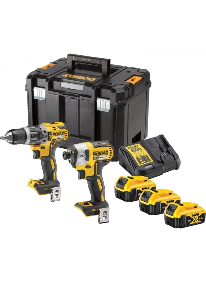 DeWALT DCK266P3T-QW Comboset 18V 3 x 5.0Ah Li-Ion - DCD796 Perceuse à percussion sans fil + DCF887 Visseuse à percussion