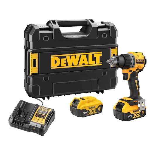 DeWalt DCD794P2T-QW Visseuse/perceuse compacte sans balais 18V XR 2x batterie 5.0Ah et chargeur dans une valise TSTAK