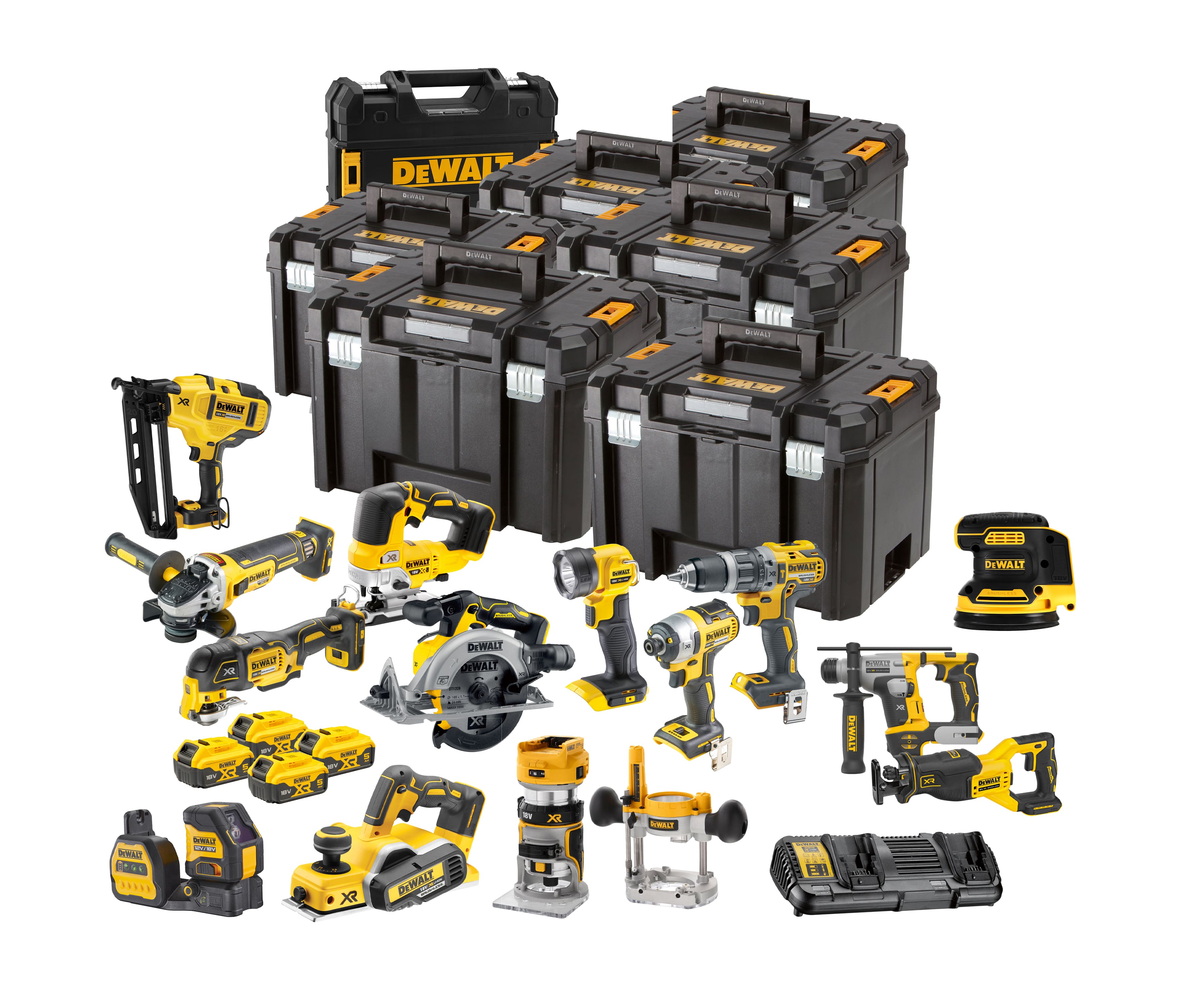 DeWALT DCK1016P4T 14 pièces Combopack XR 18 Volt 5.0 Ah Li-Ion incl. 4 batteries