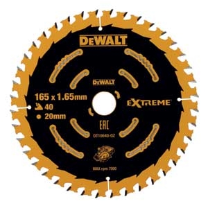 DeWalt Accessoires DT10640-QZ Lame de scie circulaire 165 x 20 mm 40T ATB 5°