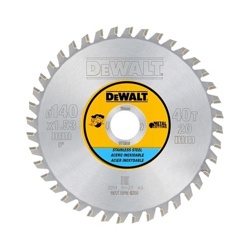 DeWalt Accessoires DT1918-QZ Lame de scie circulaire 140 x 20 mm 40T MTCG+R 10°