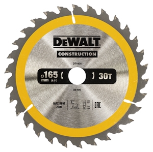 DeWalt Accessoires DT1935-QZ Lame de scie circulaire 165 x 20 mm 30T ATB 10°