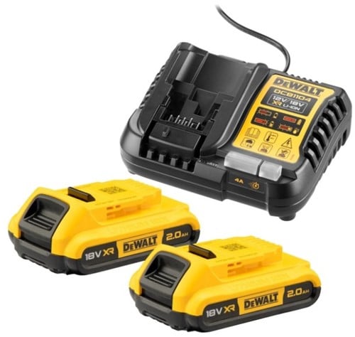 DeWALT Accessoires DCB1104D2-QW Pack de démarrage 18V XR Battery (2x DCB183 + chargeur multivoltage XR)