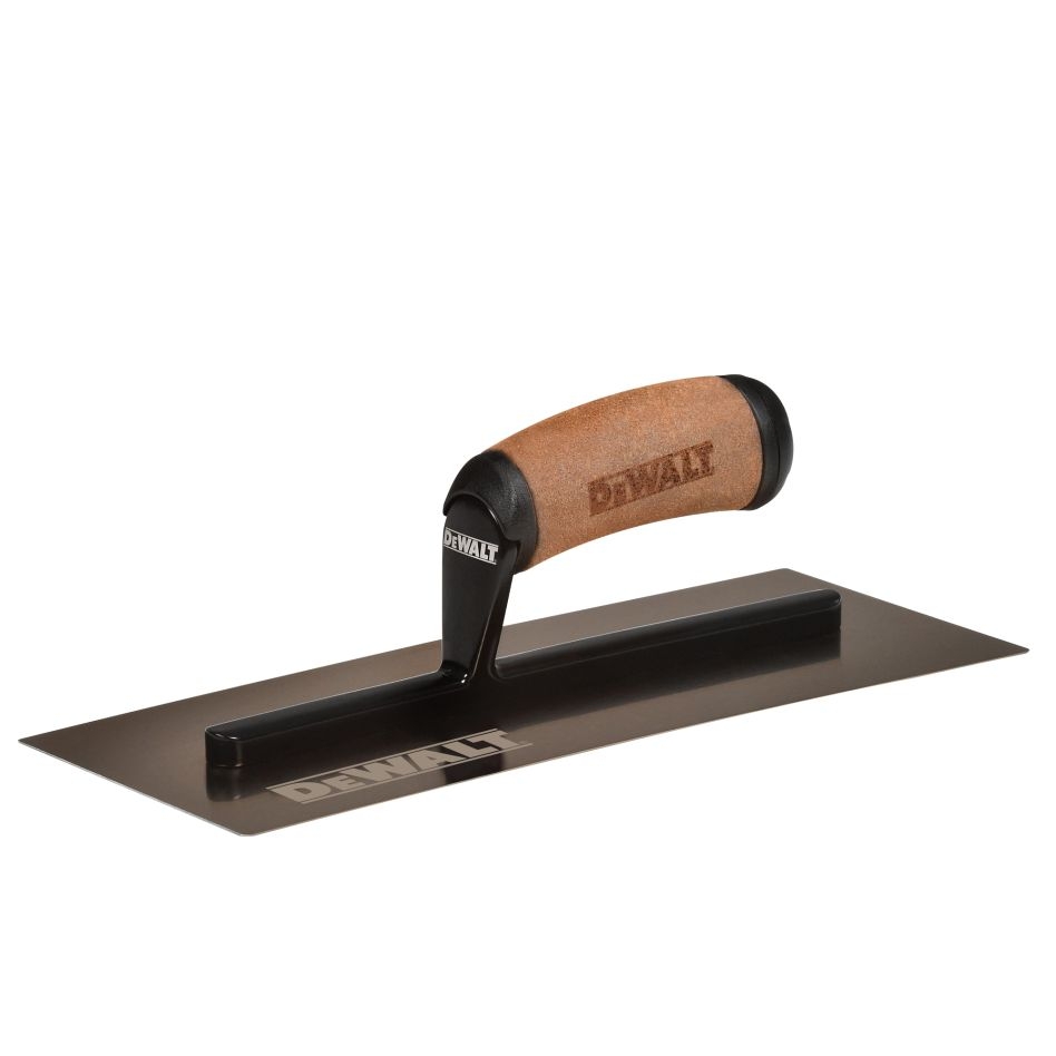DeWalt Accessoires 2-971 Plâtrier or acier inoxydable manche cuir courbé 30,5 x 13 cm