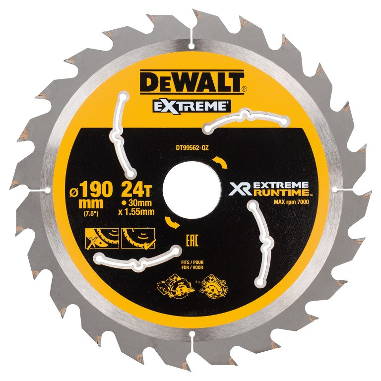 DeWalt Accessoires DT99562-QZ XR Lame de scie 190 x 30 MM 24T CSB