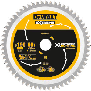 DeWalt Accessoires DT99564-QZ XR Lame de scie 190mm x 30mm 60T CSB