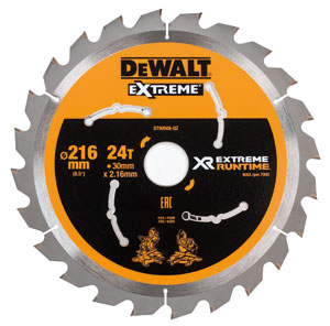 DeWalt Accessoires DT99568-QZ XR Lame de scie circulaire 216mm x 30mm 24T CSB