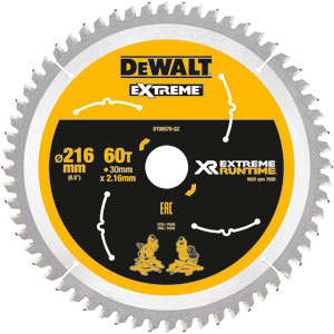 DeWalt Accessoires DT99570-QZ Lame de scie circulaire XR 216 x 30 mm 60T CSB