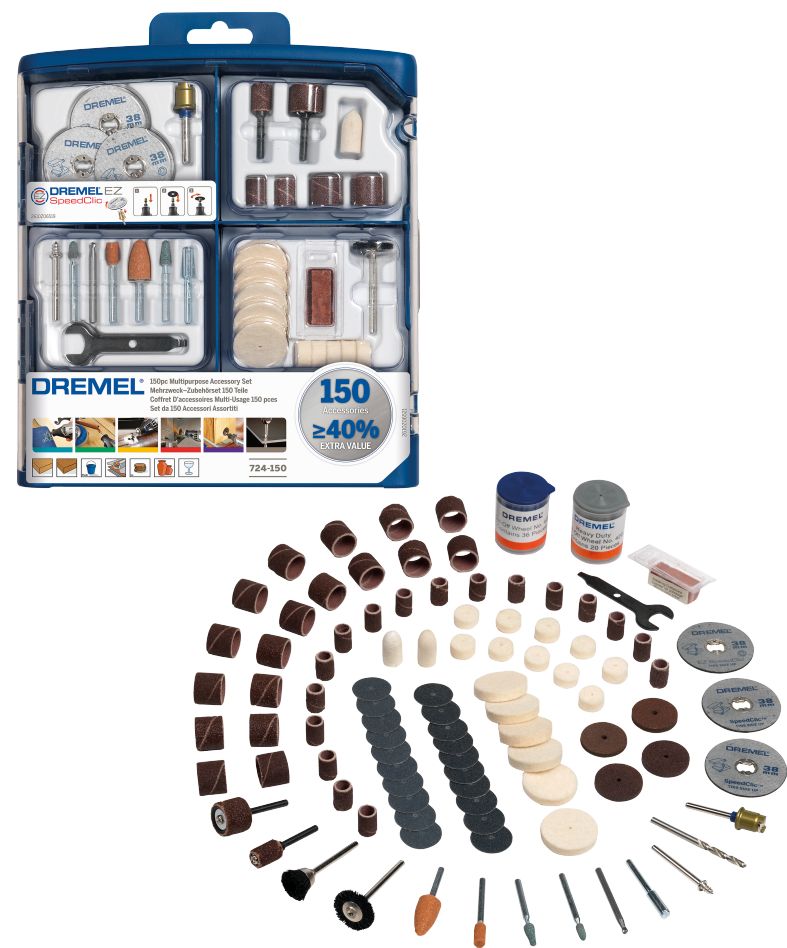 Dremel 2615S724JA 724JA Jeu d'accessoires de 150 pièces