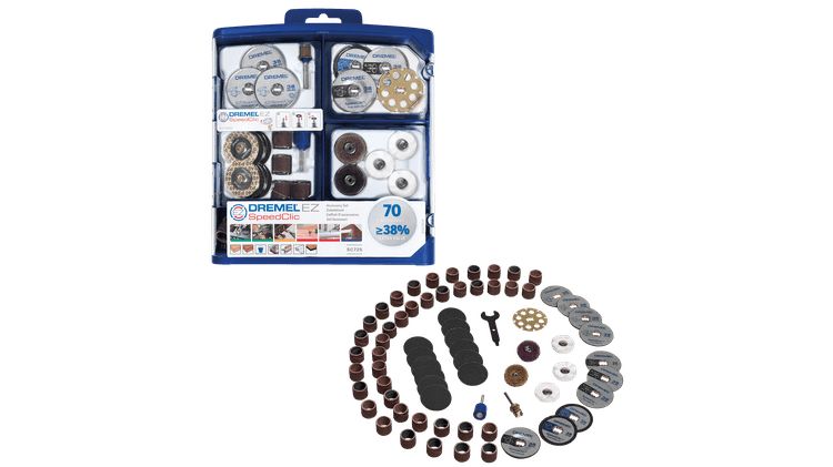 Dremel 2615E725JA Ensemble d'accessoires multifonctions EZ SpeedClic 70 pièces (SC725)