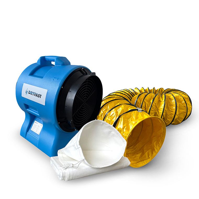 Dryfast DAF3000LSAU/10 Ventilateur axial + 1 sac à poussière + 1 tuyau de transport d'air 10 m