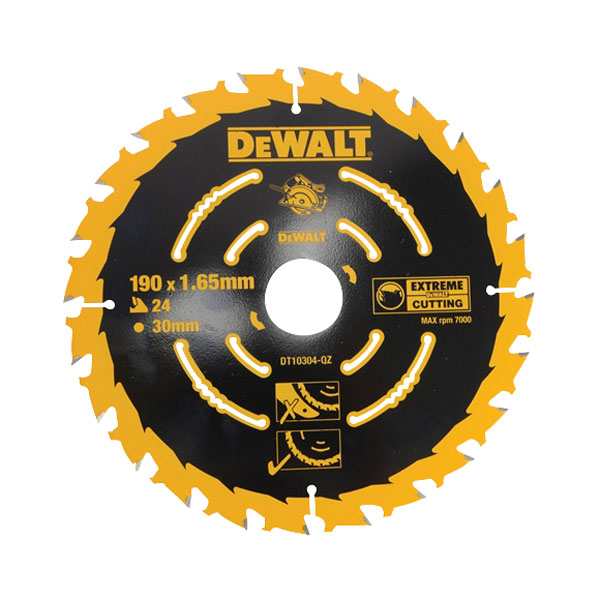 DeWalt Accessoires DT10304-QZ Lame de scie 190x30x24t, Extreme, denture 1.65mm
