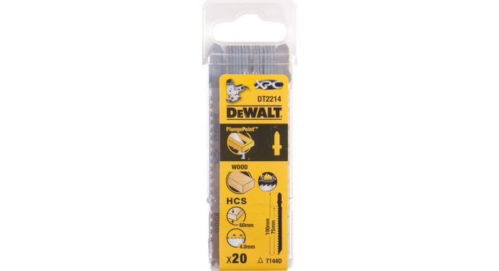DeWalt Accessoires DT2214-QZ Lame de scie sauteuse XPC® - HCS 100 x 6 x 60 mm (T144D) 20 Pièces