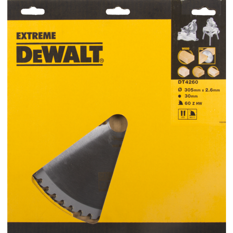 DeWalt Accessoires DT4260-QZ DT4260 HM Lame de scie 305 x 30 x 60T Denture alternee