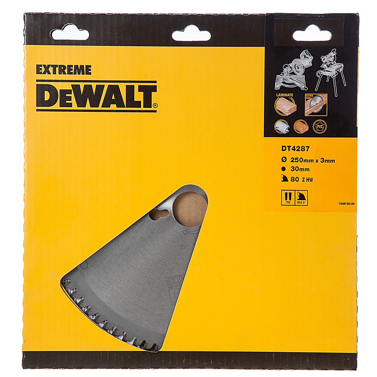 DeWalt Accessoires DT4287-QZ DT4287 HM Lame de scie 250 x 30 x 80T trapezium