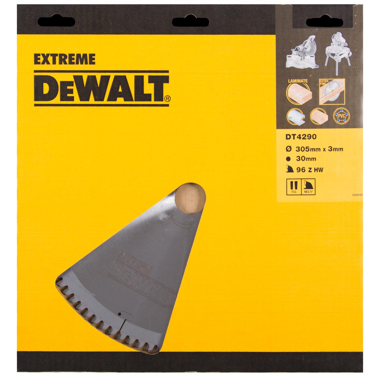 DeWalt Accessoires DT4290-QZ DT4290 HM Lame de scie 305 x 30 x 96T trapezium