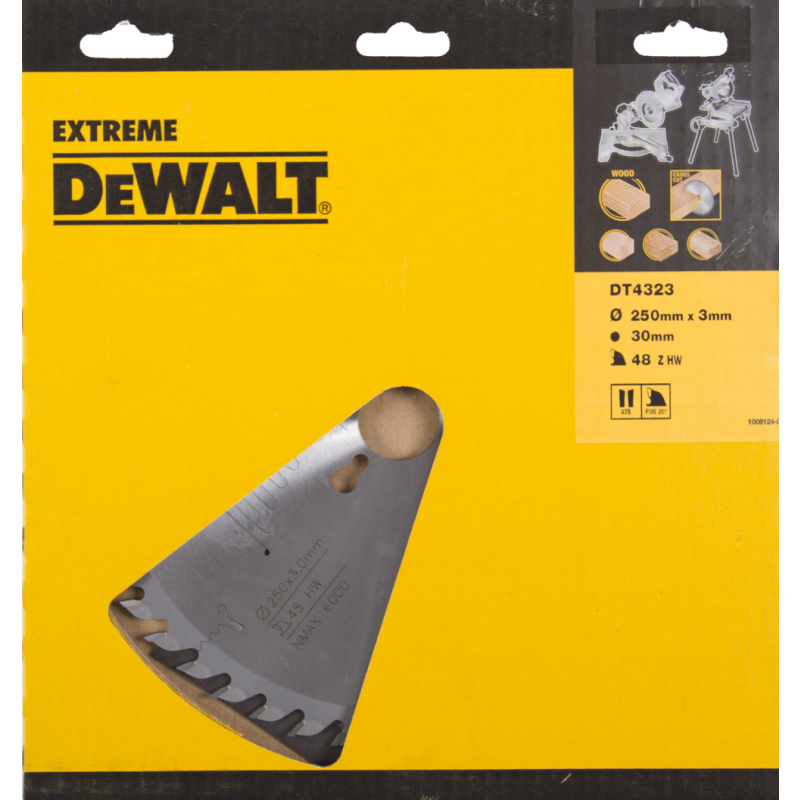 DeWalt Accessoires DT4323-QZ DT4323 HM Lame de scie 250 x 30 x 48T Denture alternee