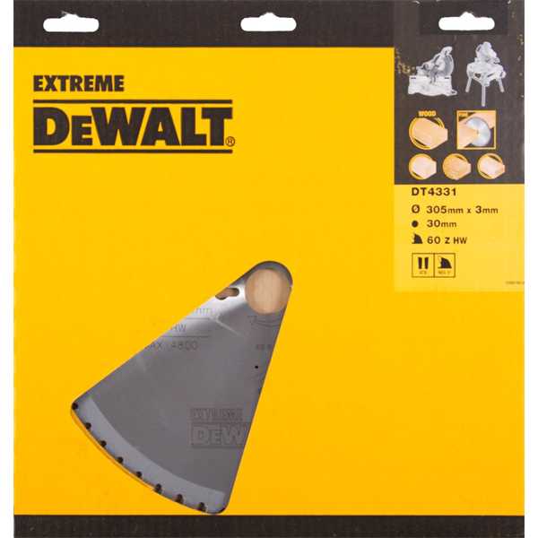 DeWalt Accessoires DT4331-QZ DT4331 HM Lame de scie 305 x 30 x 60T Denture alternee