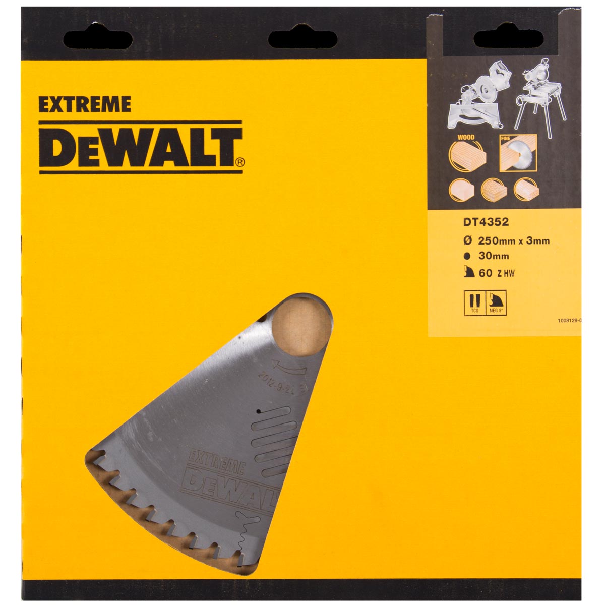 DeWalt Accessoires DT4352-QZ DT4352 Lame de scie HM 250 x 30 x 60T trapézoïdale, négative 5