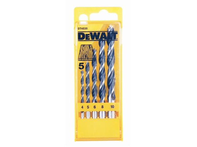 DEWALT Accessoires DT4535-QZ Jeu de mèches hélicoïdales pour bois 5 pièces