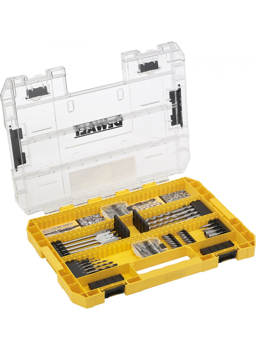 DeWALT Accessoires DT70763-QZ Jeu de mèches et d''embouts de vissage de 85 pièces dans une mallette robuste
