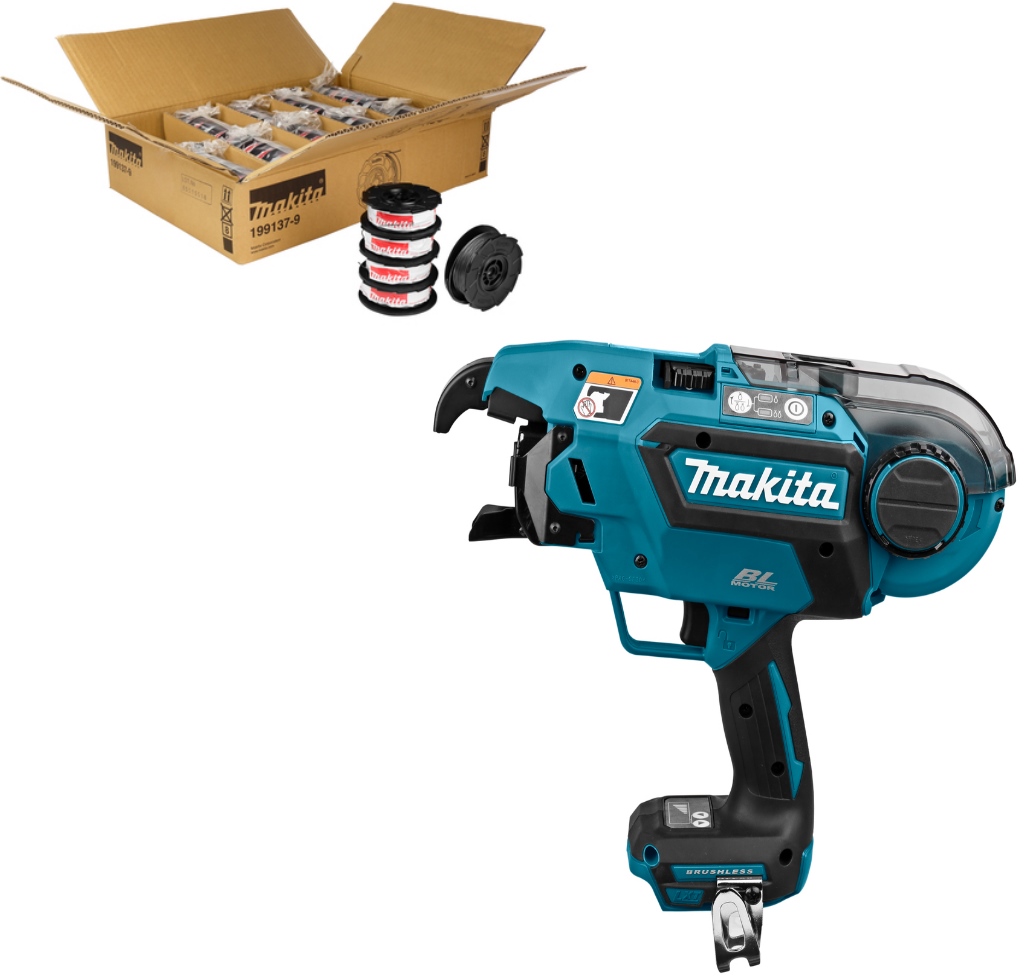 Makita DTR180ZJSET1 Makita SET PART 1 - 36 boîtes de fil à tresser 199137-9 + DTR180ZJ Battery Braiding Machine 14,4 - 18 Volt excl. batteries et chargeur + 5 ans de garantie !