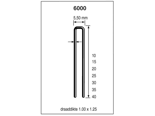 Dutack 5028041 Agrafes Série 6000 40mm acier inoxydable 3000 pcs