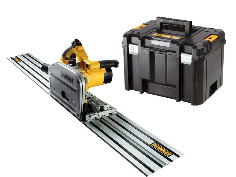DeWalt DWS520KT-QS Scie circulaire 55 mm + rail de guidage 1.5m en mallette TSTAK