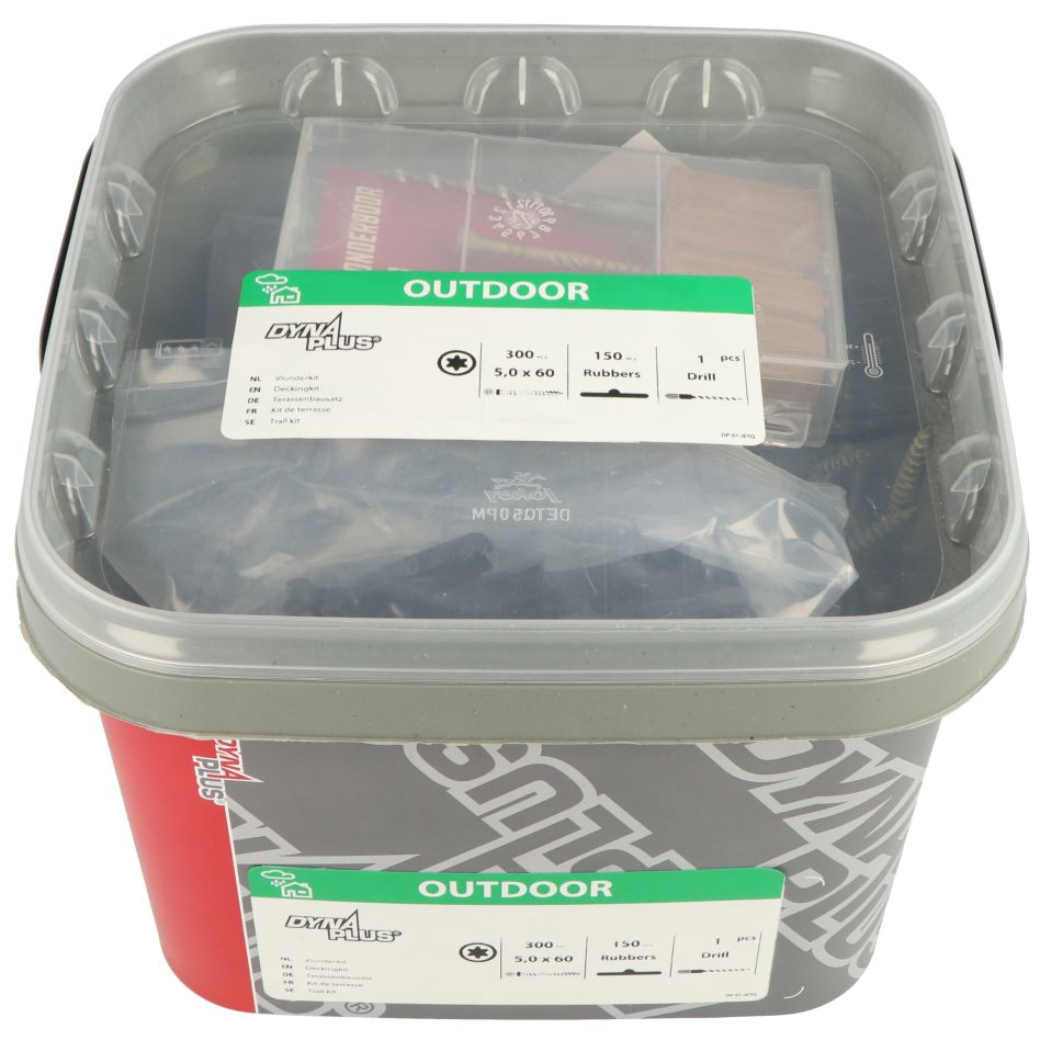 Dynaplus 0289.13.90001 Kit pour terrasse : Vis de terrasse (300) + Pièce en T (150) + Perceuse et mèche