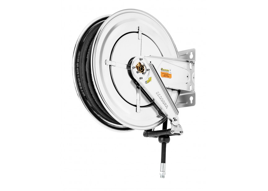 Ecodora 567000117 Enrouleur mural 25M (Air/eau 100°C) - 200 BAR - Tuyau 3/8