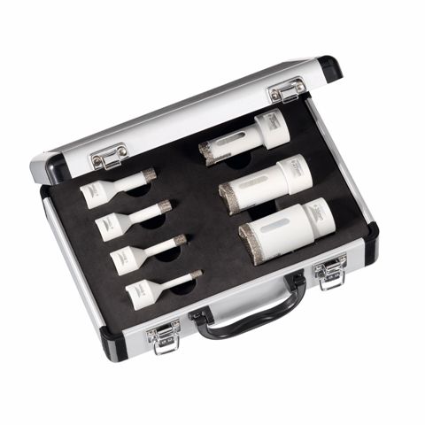 Carat EHSSET04NF SET DE FORAGE À SEC DIAMANTÉ POUR CARREAUX/PIERRE NATURELLE SUR MEULEUSE D'ANGLE