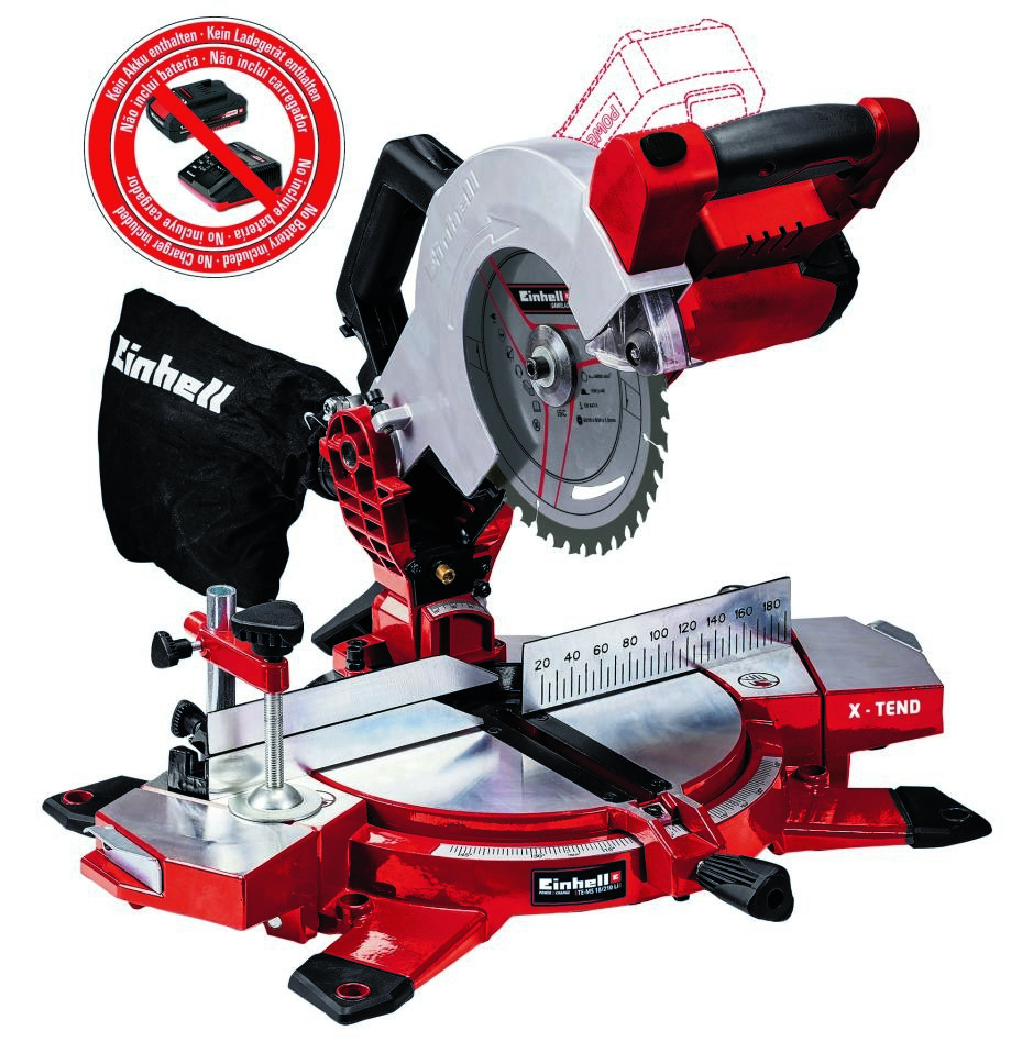 Einhell 4300890 TE-MS 18/210 Li-Solo scie à tronçonner/déplier sans fil, sans piles ni chargeur