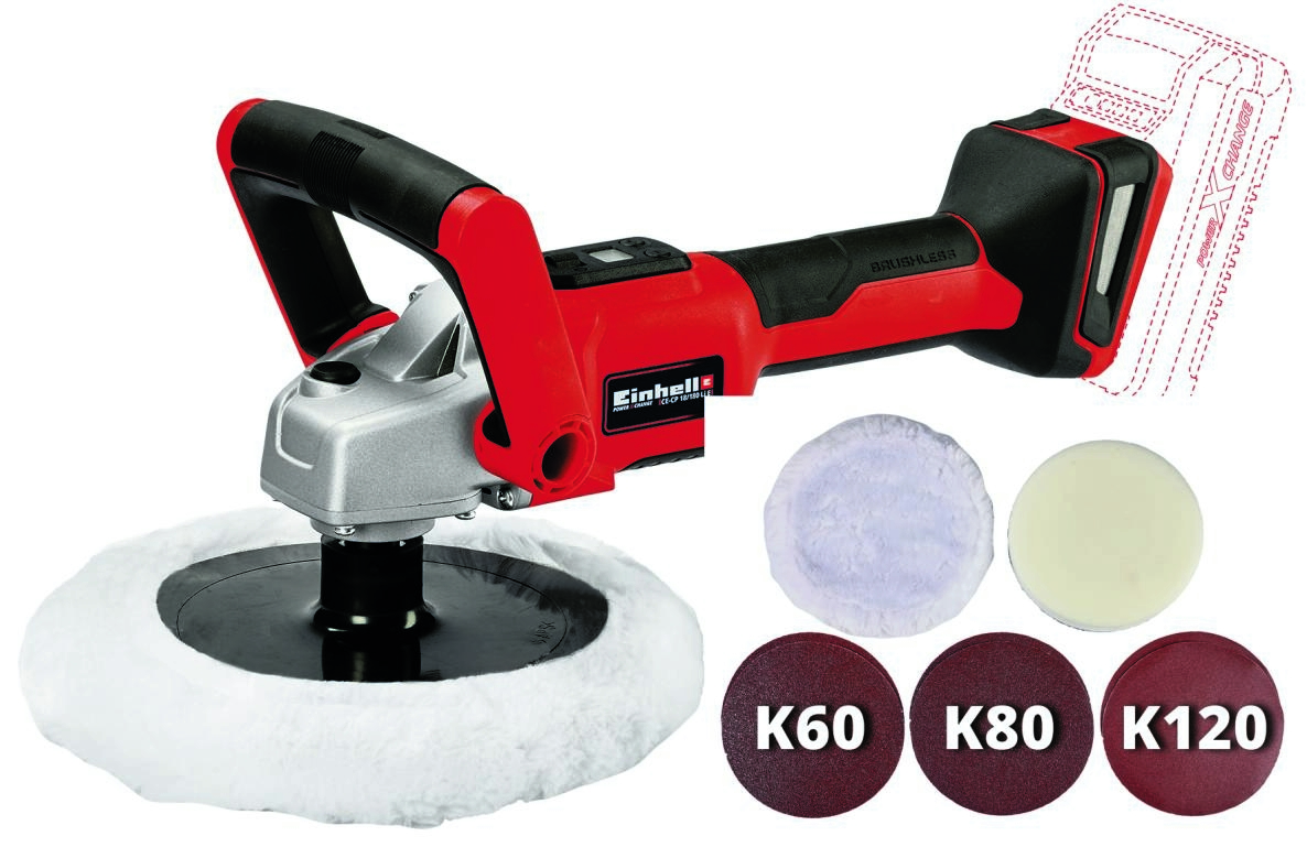 Einhell 2093320 CE-CP 18/180 Li E-Solo polisseuse/ponceuse sans fil 18 Volt sans batteries ni chargeur