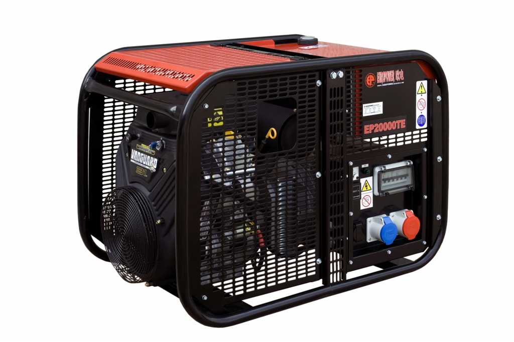 Europower 957001803 EP20000TE groupe électrogène standard à essence 20 KVA démarrage électrique 230/230/400 Volt, usage intensif