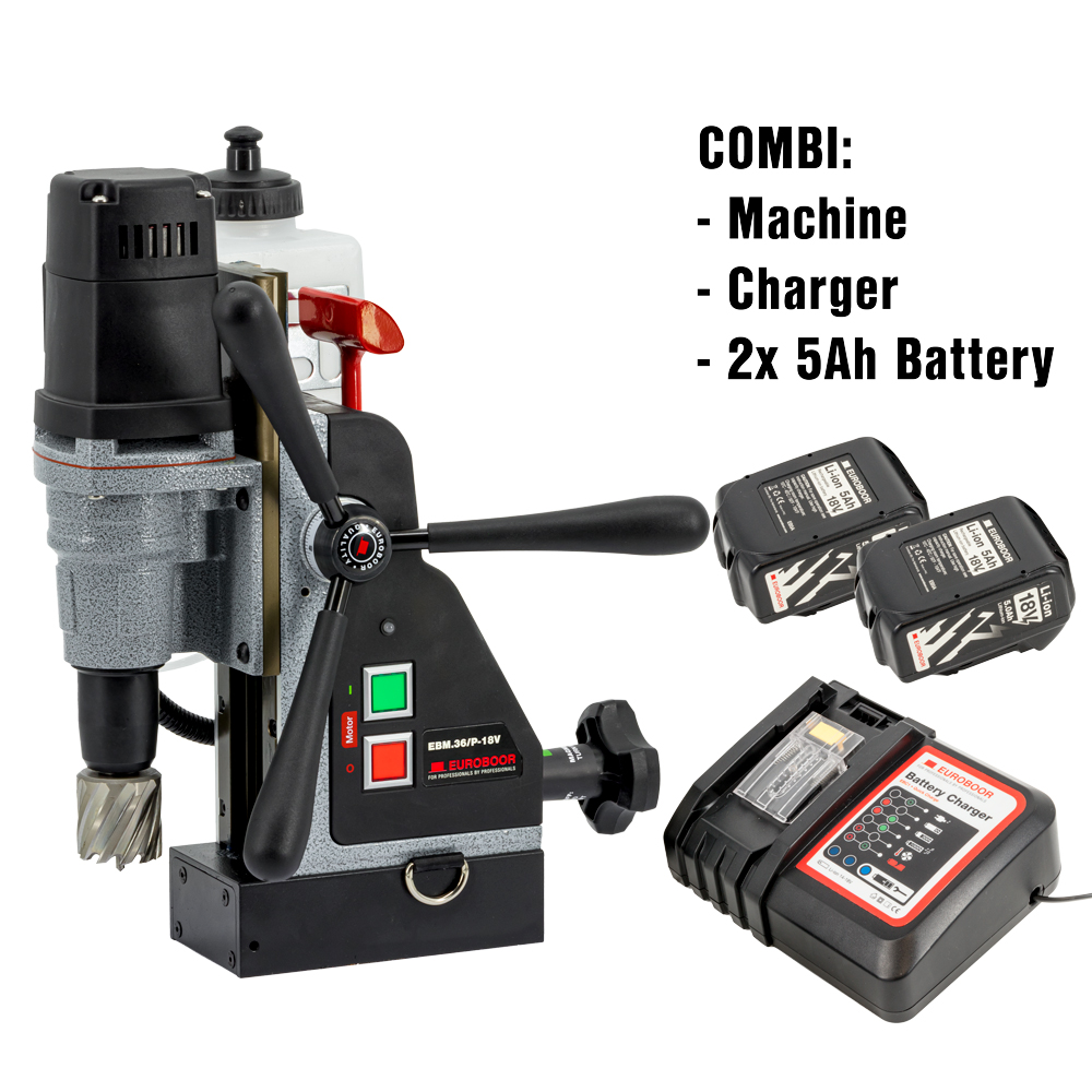 Euroboor EBM.36/P-18V 5Ah Carotteuse magnétique sans fil 36mm 18V 5.0Ah Li-Ion