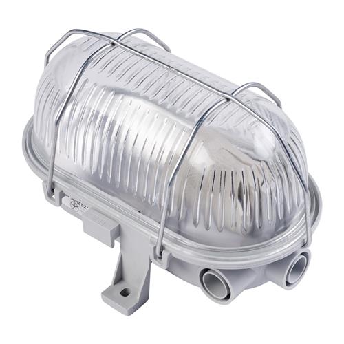 Eurolux 66.020.02 Lampe de chantier LED Bulleye 60-K - gris - E27 - boîtier plastique avec panier métallique pliable