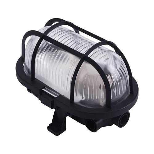 Eurolux 66.023.01 Lampe de chantier LED Bulleye 60-P - noir - E27 - boîtier plastique avec panier en plastique