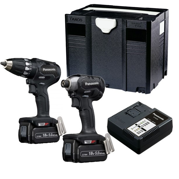 Panasonic EYC231LJ2G Combo Set Perceuse sans fil EY74A3 et Clé à chocs EY76A1 18 Volts 5.0 Ah Li-ion dans Systainer