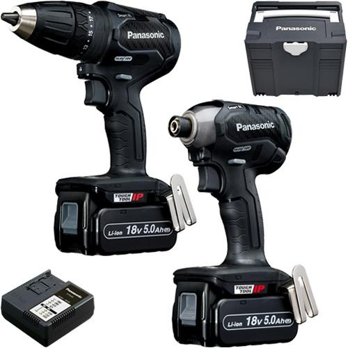 Panasonic EYC241LJ2G Ensemble combiné perceuse sans fil EY79A3 et clé à chocs EY76A1 18 Volts 5.0 Ah Li-ion dans Systainer