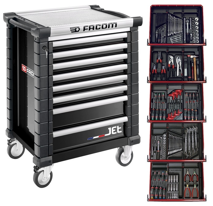 Facom JETCM175GBNL Chariot à outils rempli de noir