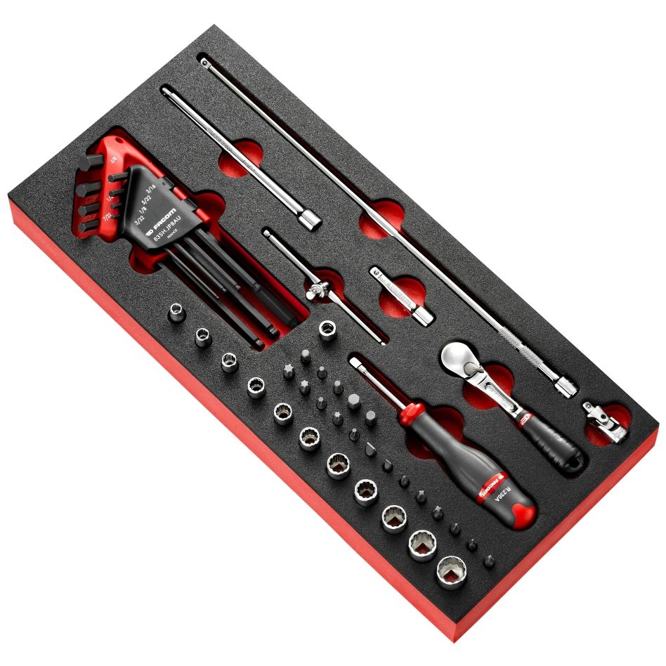 Facom MODM.RL2U Module de mousse avec cliquet à verrouillage 1/4" et douilles en pouces