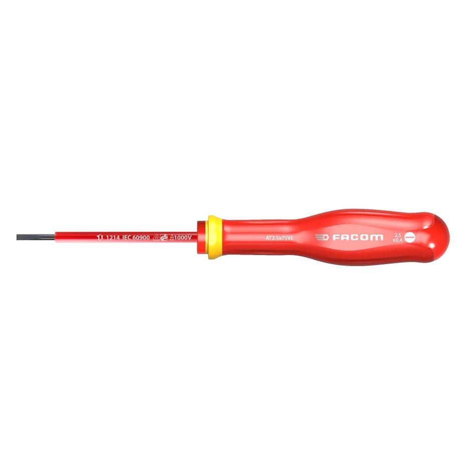 Facom AT2.5X50VE Tournevis à fente isolé jusqu'à 1000 volts PROTWIST®.
