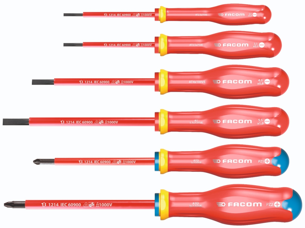 Facom ATDVE.J6PB Set de tournevis VE 6 pièces