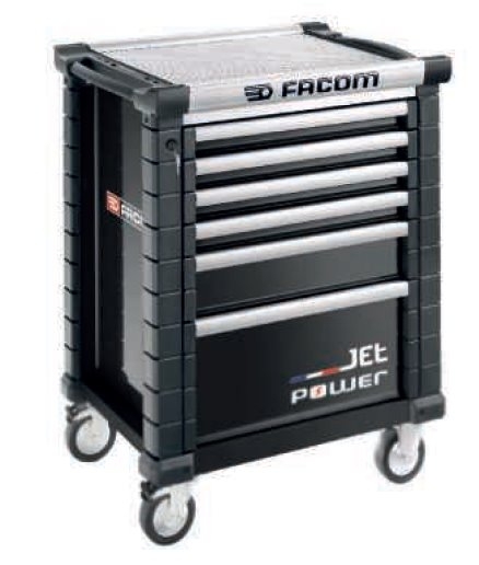 Facom JET.6NM5APOWER Chariot à outils Jet 6 tiroirs m5 avec tiroir électrique noir
